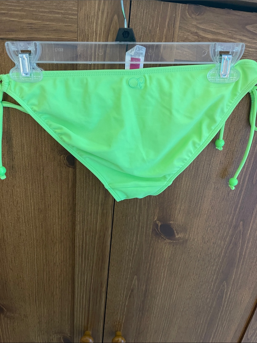 OP Neon Green Women's Side-Tie Bikini Bottoms - Picture 4 of 5